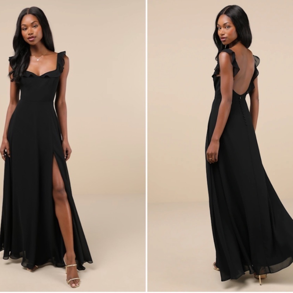LULUS Prom Elegant Wedding Bridesmaid Romantic Flowy Chiffon Maxi Dress